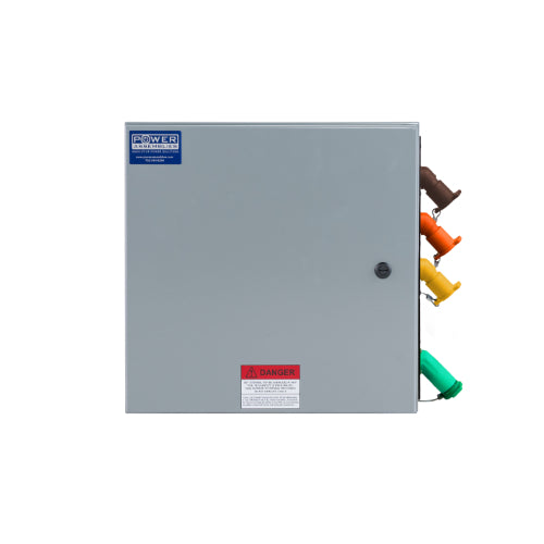 Power Assemblies Camlock Con Box, Right 45°, Double Set Screw, 400 Amps, 480 Volts, Female, Brn/Org/Yel/Grn