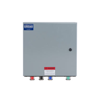 Power Assemblies Camlock Con Box, Bottom 90°, Threaded Post, 400 Amps, 600 Volts, Male, Red/Blk/Blu/Grn