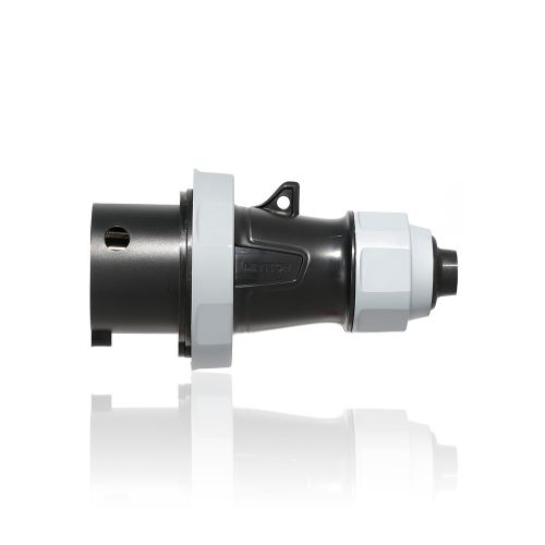 30 Amp, 347/600 Volt 3-Phase IEC Pin & Sleeve Plug with Screwless Clamp Assembly