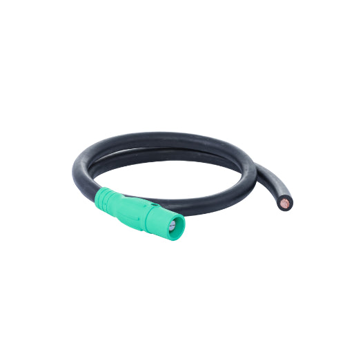 Power Assemblies Pig Tails 400A Type W Series 16 Male / Blunt 6' Green