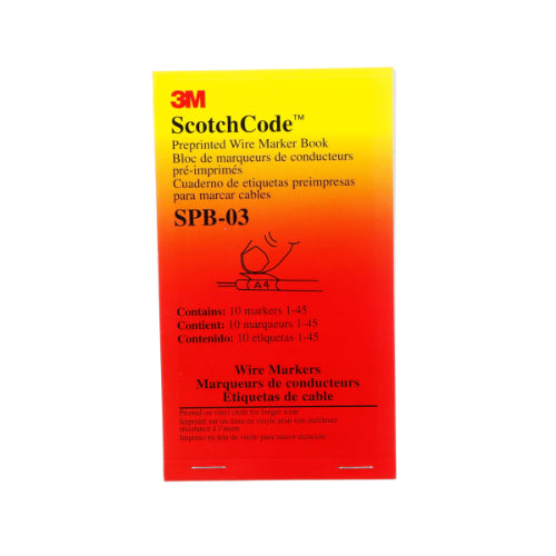 3M Company Pre-Printed Wire Marker Book (10 each: 1-45) - 5 Packs