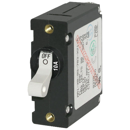 A-Series White Single Pole 10A Circuit Breaker