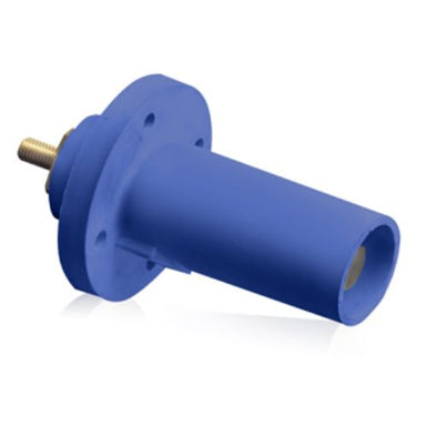 17 Series Cam-Type 90 Degree Male Panel Mount Receptacles, Threaded Stud Termination, 250-750MCM, 690 Amp Max, blue