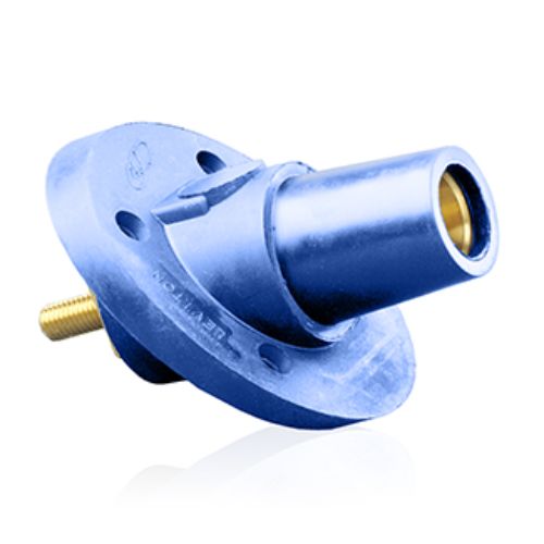 17 Series Female Panel Mount CAM Locks, Threaded Stud Termination, 250-750MCM, 690 Amp Max, blue