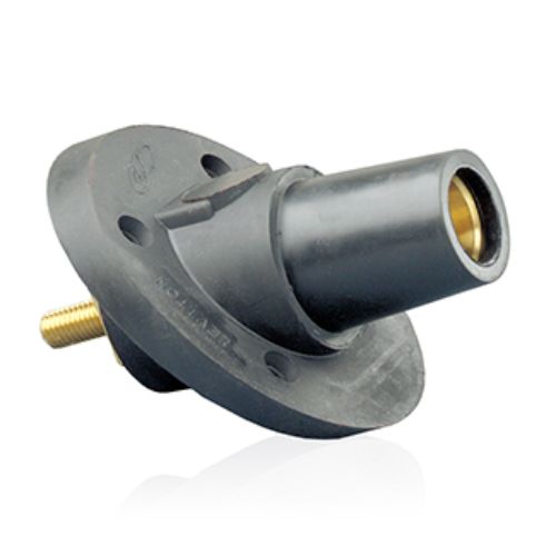 17 Series Female Panel Mount CAM Locks, Threaded Stud Termination, 250-750MCM, 690 Amp Max, Black