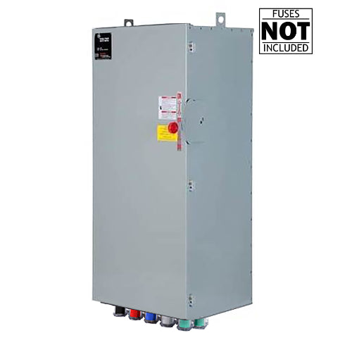 Power Assemblies Cam Lock Connection Switch 800A, Double-Throw, Fusible, Non-Switched Neutral, Cams to Source, 120/208V