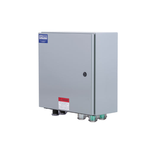 Power Assemblies Camlock Con Box, Bottom 90°, Double Set Screw, 800 Amps, 120 Volts, Male, Blk/Wht/Grn