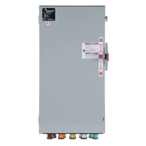 Power Assemblies Cam Lock Connection Switch 800A, Double-Throw, Non-Fusible, Non-Switched Neutral, Cams to Source, 277/480V