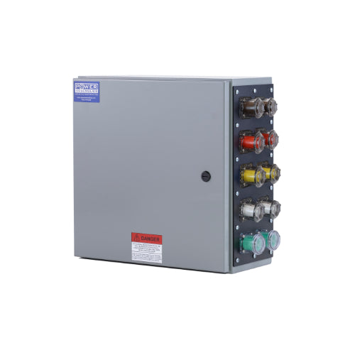 Power Assemblies Camlock Con Box, Right 90°, Threaded Post, 800 Amps, 277/480 Volts, Female, Brn/Org/Yel/Wht/Grn