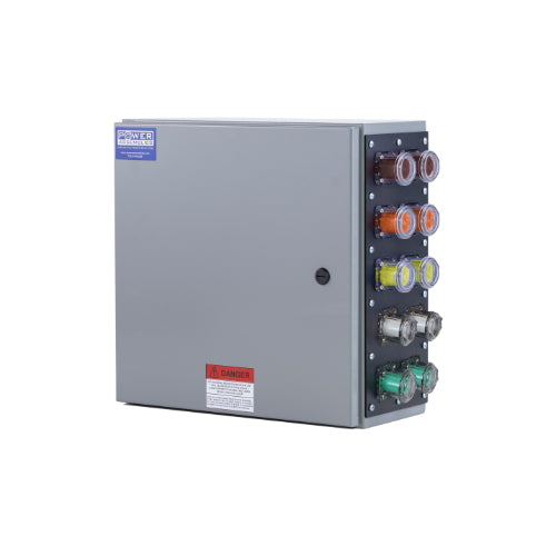 Power Assemblies Camlock Con Box, Right 90°, Threaded Post, 800 Amps, 277/480 Volts, Male, Brn/Org/Yel/Wht/Grn