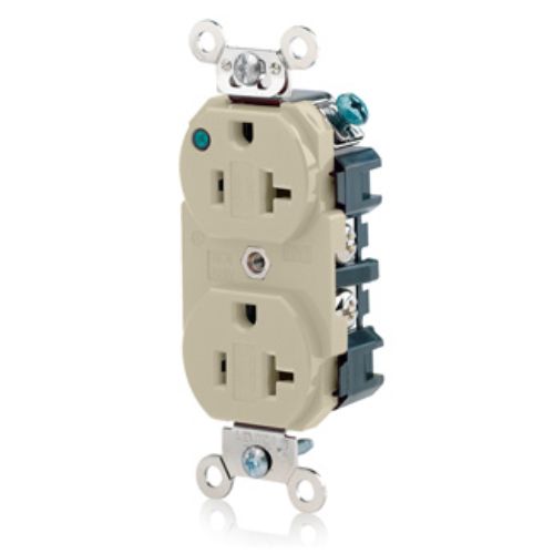 Leviton Duplex Recept Outlet,NEMA5-15R,2P3W,125V,Power Indicator-IV