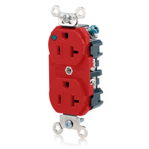 Leviton Duplex Recept Outlet,NEMA5-15R,2P3W,125V,Power Indicator-RD