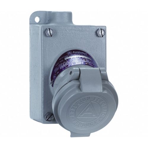 Appleton CPS152-101 Pin and Sleeve Receptacle, 120/240V, 20A, 3P, 2W, 1G,DE,1/2"