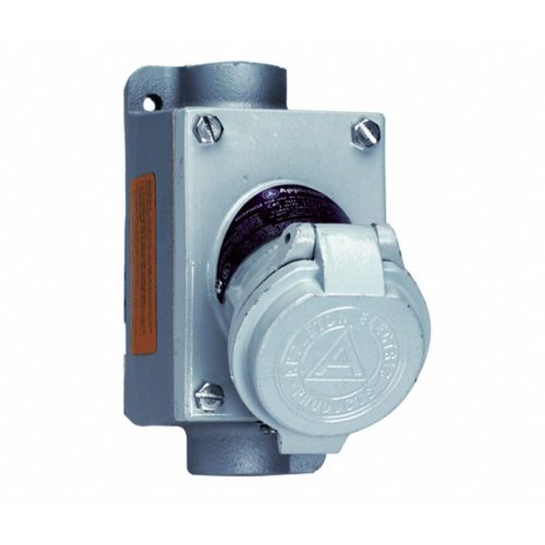 Appleton CPS152111 Pin and Sleeve Receptacle, 120/240V, 20A, 3P, 2W, 1G,FT,1/2"