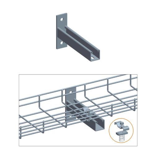 Quest Manufacturing T Wall Bracket Kit for 6" wire mesh cable trays
