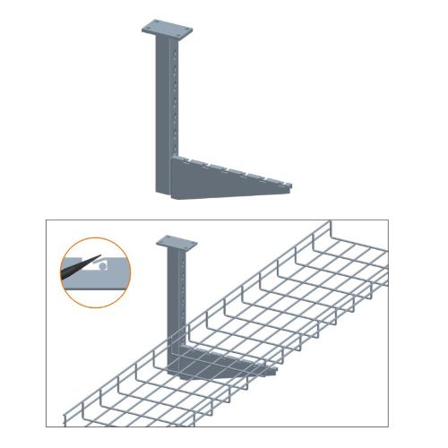 Quest Manufacturing Flag Ceiling Bracket for 12" cable mesh trays