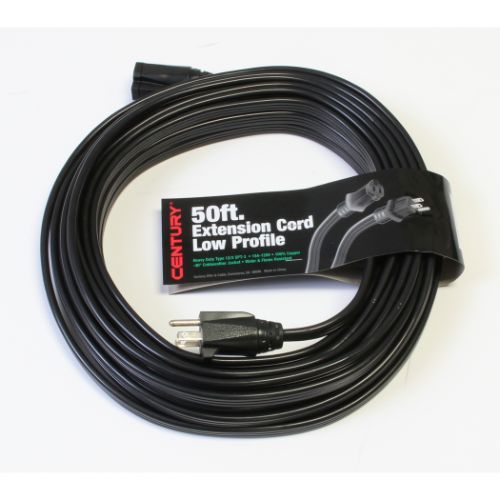 Century Wire And Cable 50' 12/3 SPT-3 Low Profile Extension Cord Black/Black