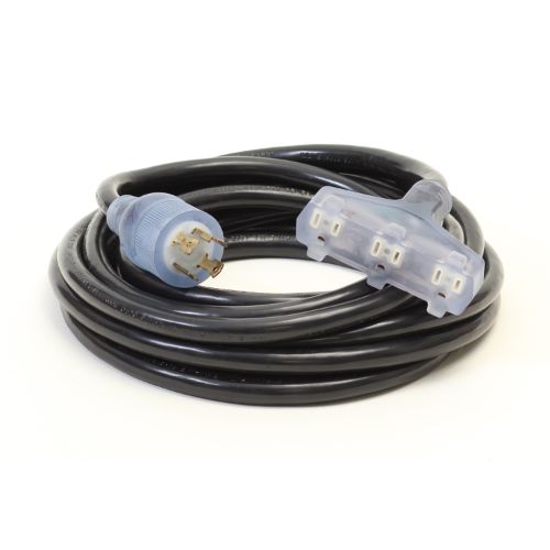 Century Wire And Cable 25' 10/3 SJTW Generator Cord Lited Tri Tap/L14-30P Black