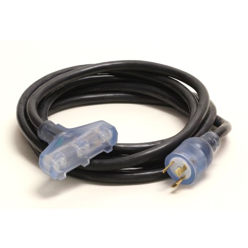 Century Wire And Cable 5' 10/3 SJTW Generator Cord Lited Tri Tap/L5-30P Black