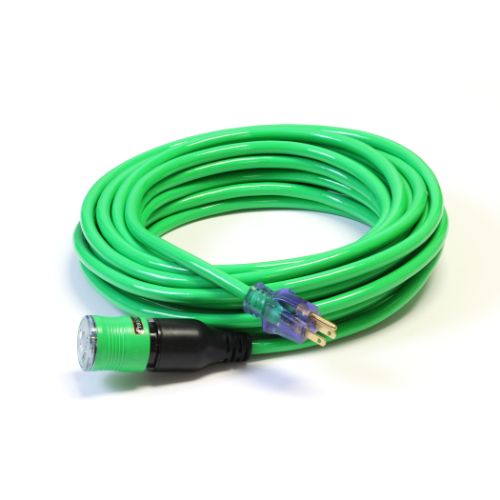 Century Wire And Cable 100' 12/3 SJTW Pro Lock Extension Cord Green