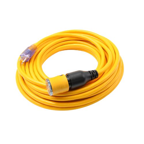 Century Wire And Cable 100' 12/3 SJTW Pro Lock Extension Cord Yellow