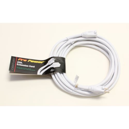 Century Wire And Cable 25' 12/3 SJTW Pro Classic Extension Cord White