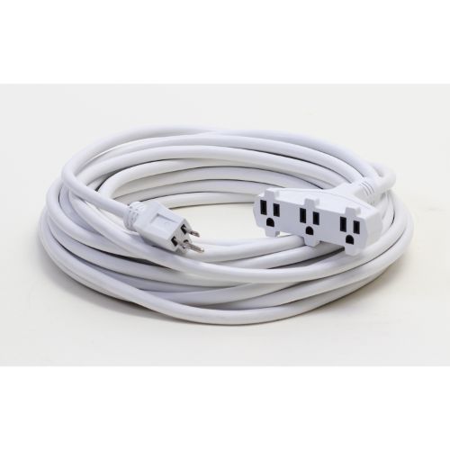 Century Wire And Cable 50' 12/3 SJTW Pro Classic Tri Tap Extension Cord White