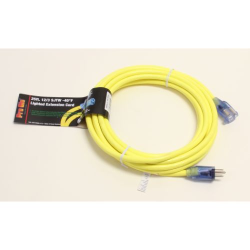 Century Wire And Cable 25' 12/3 SJTW Pro Glo Extension Cord Yellow