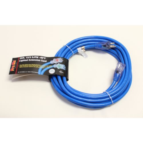Century Wire And Cable 25' 12/3 SJTW Pro Glo Extension Cord Blue
