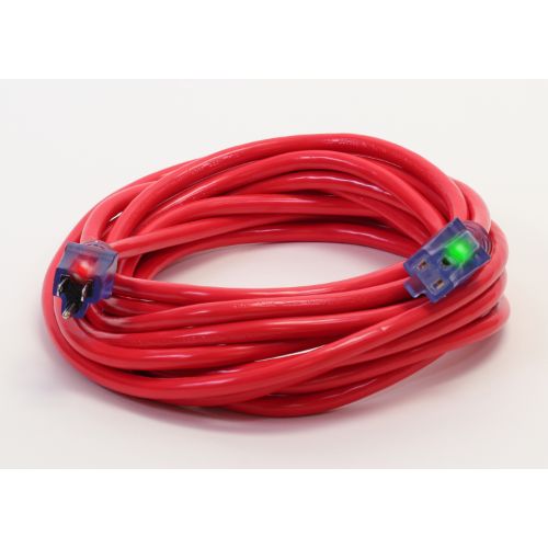 Century Wire And Cable 100' 12/3 SJTW Pro Glo Extension Cord Red