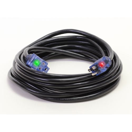 Century Wire And Cable 25' 12/3 SJTW Pro Glo Extension Cord Black