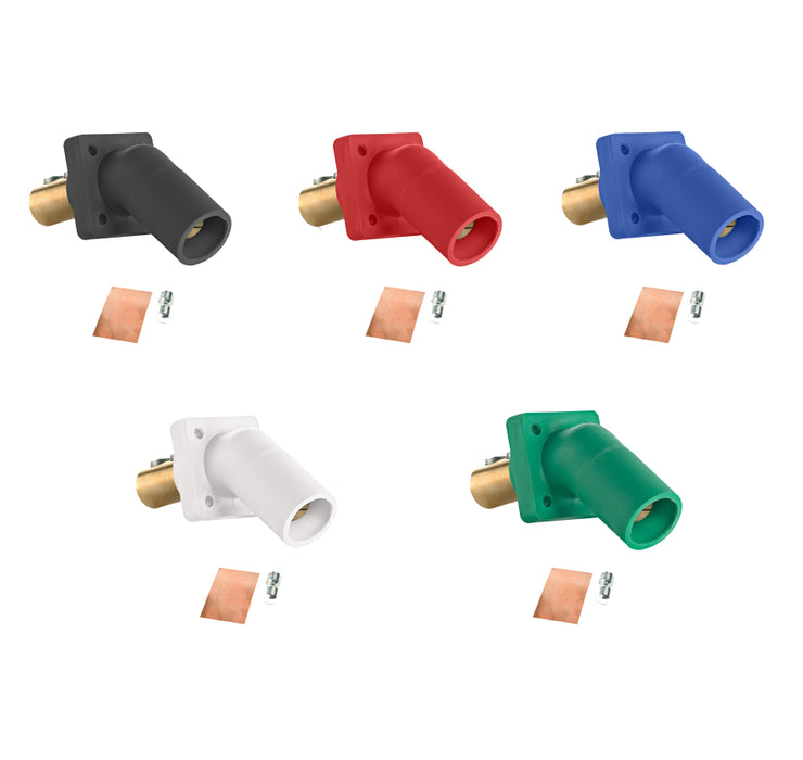 45-Degree 120/208V Male Double Set Screw Panel Mount Connectors Portable Power Package