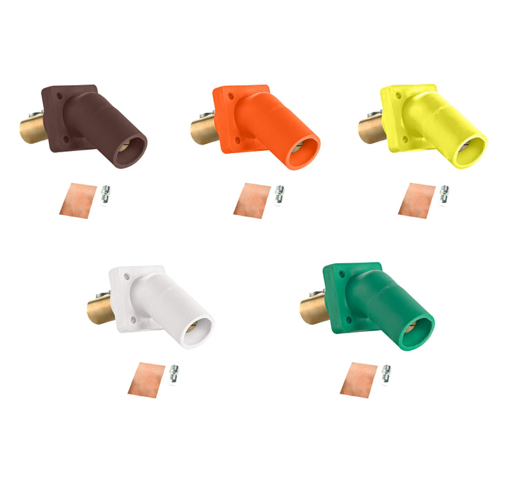 45-Degree 277/480V Male Double Set Screw Panel Mount Connectors Portable Power Package