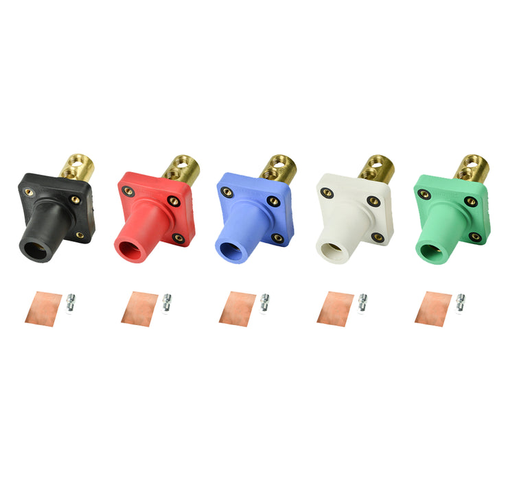 90-Degree 120/208V Female Double Set Screw Panel Mount Connectors Portable Power Package
