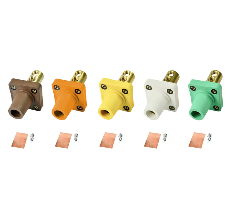 90-Degree 277/480V Female Double Set Screw Panel Mount Connectors Portable Power Package