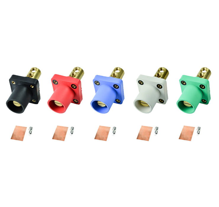 90-Degree 120/208V Male Double Set Screw Panel Mount Connectors Portable Power Package