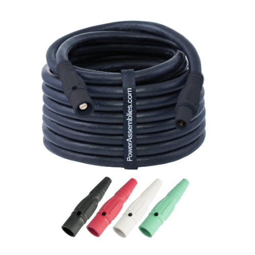 (4) 4/0 AWG Generator Cable Set, 25', 120/240V (BLK/RED/WHT/GRN) Portable Power Package