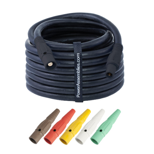 (5) 4/0 AWG Generator Cable Set, 25', 277/480V (BRN/ORG/YEL/WHT/GRN) Portable Power Package