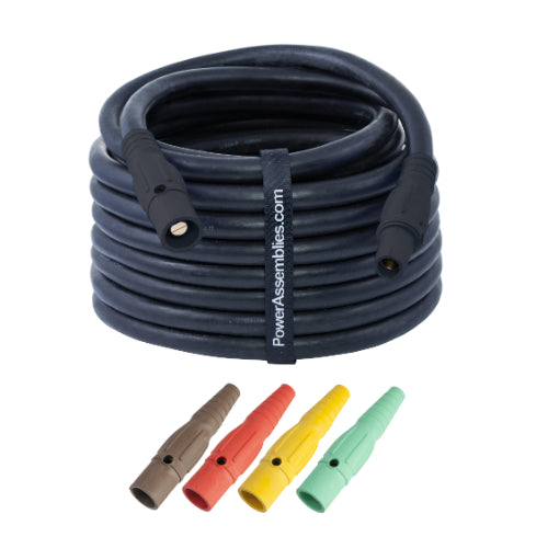 (4) 4/0 AWG Generator Cable Set, 100', 480V (BRN/ORG/YEL/GRN) Portable Power Package