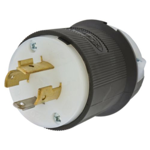 Hubbell 125 VAC Black, White Industrial Locking Device