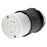Hubbell 125 VAC Black, White Industrial Locking Device