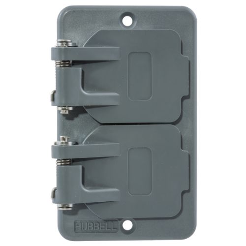 Outlet Box Cover, Duplex Receptacle, UL Type 3R, HBL3056