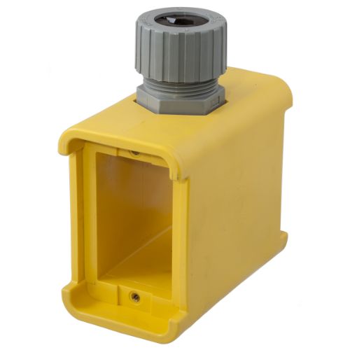 Pre-Assembled Portable Outlet Boxes (with Cord Connector Installed), Deep, Yellow, HBL3099