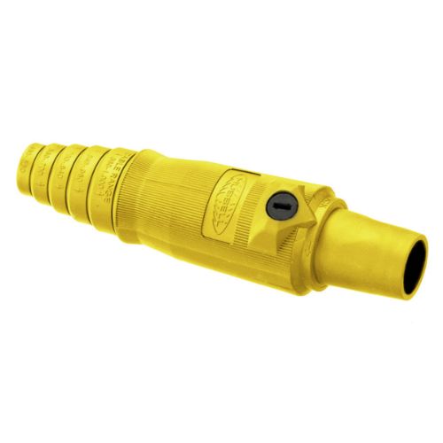 Hubbell Wiring Device-Kellems Series 16 Single Pole 400Amp DSS Inline Plug, Female - Yellow Wire Connectors
