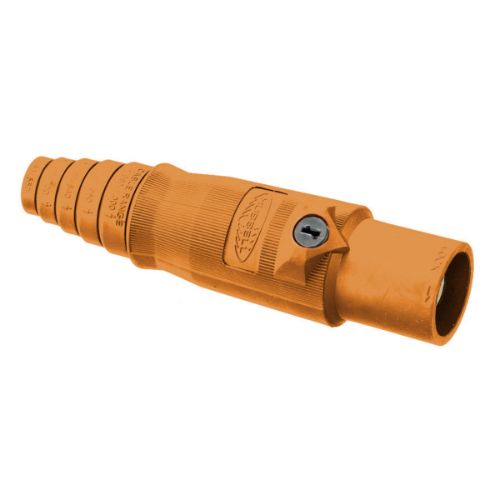 Hubbell Wiring Device-Kellems Series 16 Single Pole 400Amp DSS Inline Plug, Male - Orange Wire Connectors