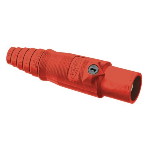 Hubbell Wiring Device-Kellems Series 16 Single Pole 400Amp DSS Inline Plug, Male - Red Wire Connectors