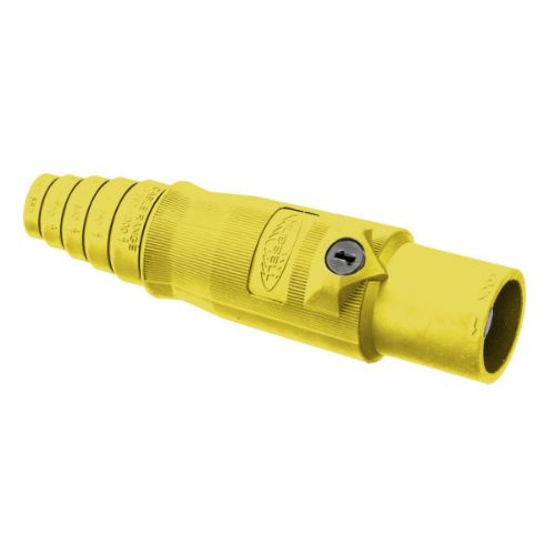 Hubbell Wiring Device-Kellems Series 16 Single Pole 400Amp DSS Inline Plug, Male - Yellow Wire Connectors