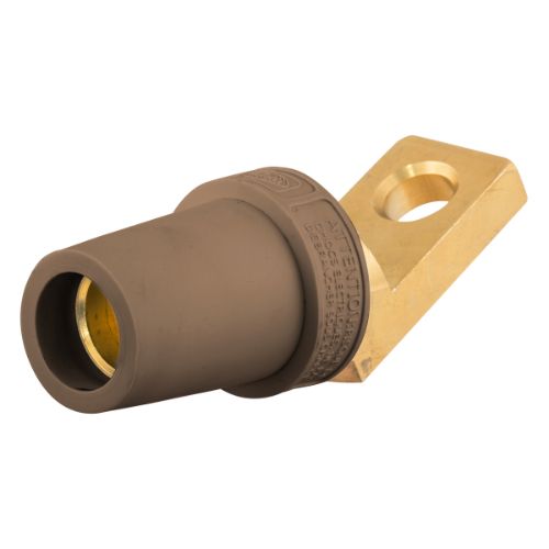 Hubbell Wiring Device-Kellems HBLFOABN Series 16 Offset Straight Style Angled Terminal,Female-Brown