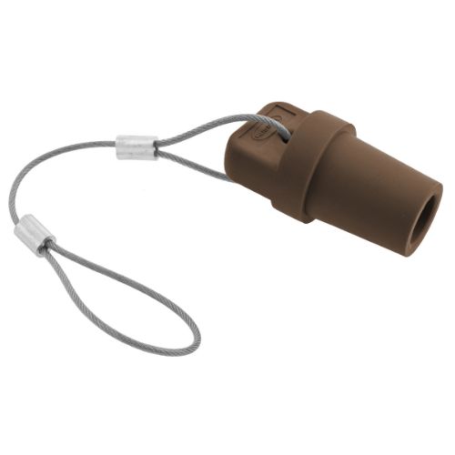 Hubbell Wiring Device-Kellems Series 16 Single Pole Protective Caps, Male - Brown Wire Connectors