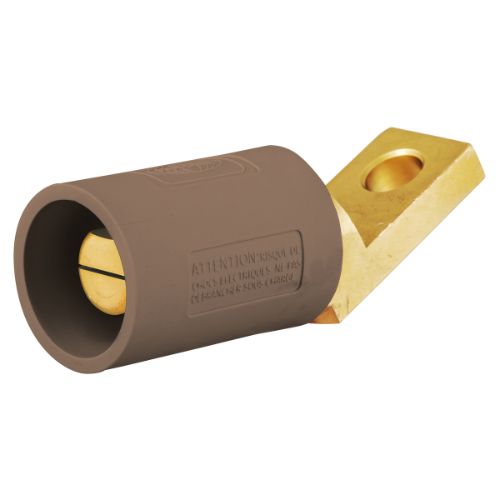 Hubbell Wiring Device-Kellems HBLMOABN Series 16 Offset Straight Style Angled Devices, Male-Brown